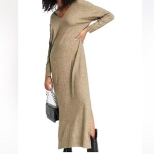 Mango V Neck Knit Dress